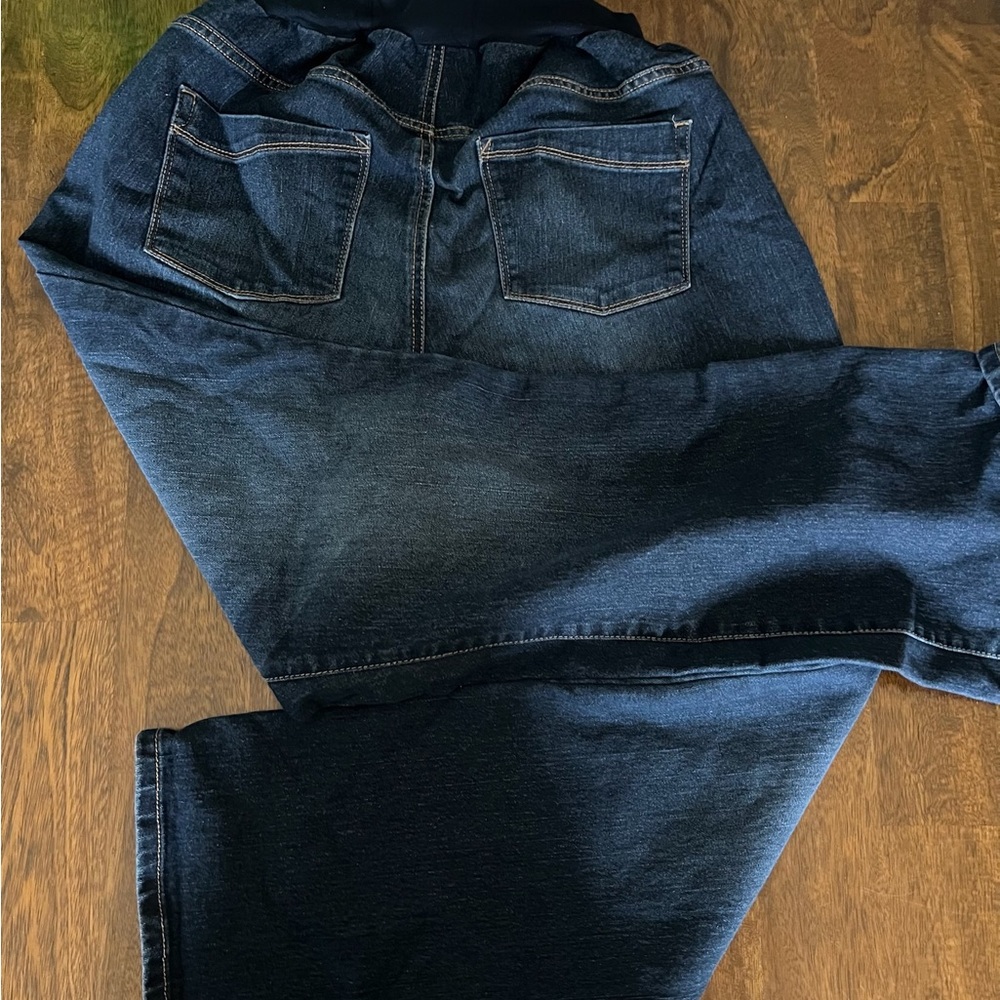 Indigo Blue Trousers with Distressed Knee and Faded Details - Picture 2 of 4